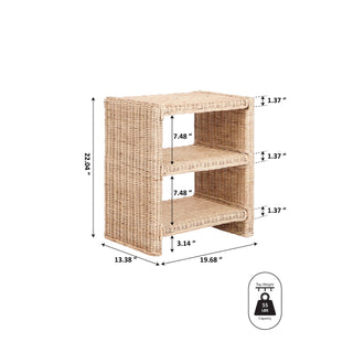 Martin Coastal Bohemian Rattan/Wood 3 Tier End Table - JONATHAN Y