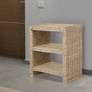 Martin Coastal Bohemian Rattan/Wood 3 Tier End Table - JONATHAN Y