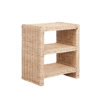 Martin Coastal Bohemian Rattan/Wood 3 Tier End Table - JONATHAN Y
