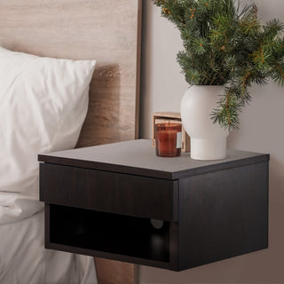 Ettore 15.71" Mid-Century Modern Floating Wall Mounted Nightstand with Soft-Close Drawer and Cable Hole - JONATHAN Y