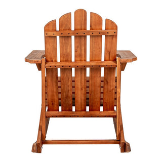 Kiawah Outdoor Patio Classic Acacia Wood Adirondack Rocking Chair - JONATHAN Y