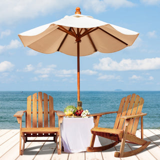 Kiawah Outdoor Patio Classic Acacia Wood Adirondack Rocking Chair - JONATHAN Y