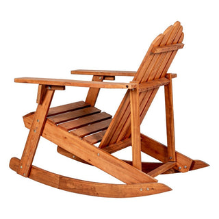 Kiawah Outdoor Patio Classic Acacia Wood Adirondack Rocking Chair - JONATHAN Y