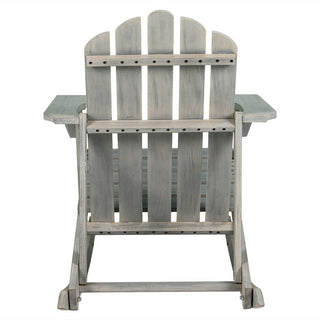 Kiawah Outdoor Patio Classic Acacia Wood Adirondack Rocking Chair - JONATHAN Y