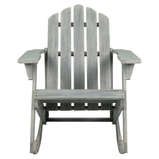 Kiawah Outdoor Patio Classic Acacia Wood Adirondack Rocking Chair - JONATHAN Y