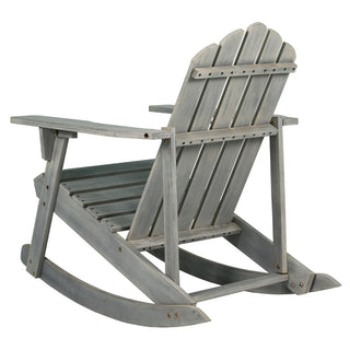 Kiawah Outdoor Patio Classic Acacia Wood Adirondack Rocking Chair - JONATHAN Y