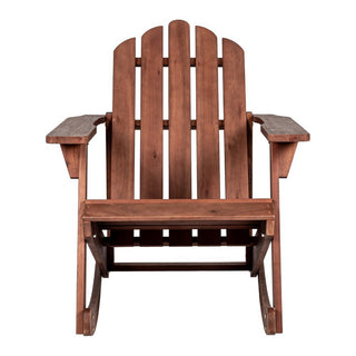 Kiawah Outdoor Patio Classic Acacia Wood Adirondack Rocking Chair - JONATHAN Y