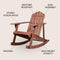 Kiawah Outdoor Patio Classic Acacia Wood Adirondack Rocking Chair