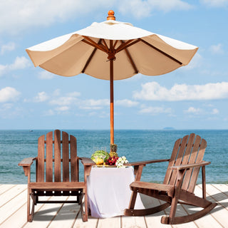 Kiawah Outdoor Patio Classic Acacia Wood Adirondack Rocking Chair - JONATHAN Y