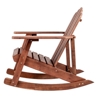 Kiawah Outdoor Patio Classic Acacia Wood Adirondack Rocking Chair - JONATHAN Y