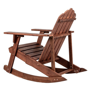 Kiawah Outdoor Patio Classic Acacia Wood Adirondack Rocking Chair