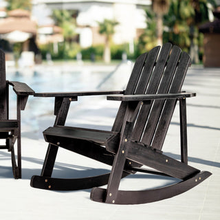 Kiawah Outdoor Patio Classic Acacia Wood Adirondack Rocking Chair