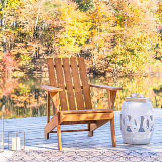 Irving Outdoor Patio Modern Acacia Wood Adirondack Chair - JONATHAN Y