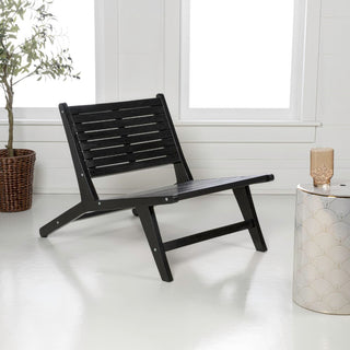 Leo Mid-Century Modern Wood Armless Outdoor Patio Chair