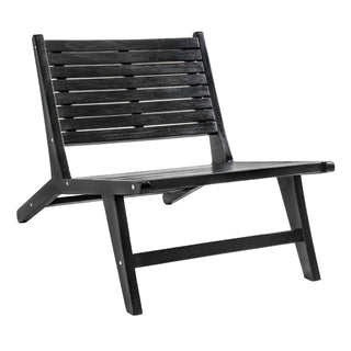 Leo Mid-Century Modern Wood Armless Outdoor Patio Chair