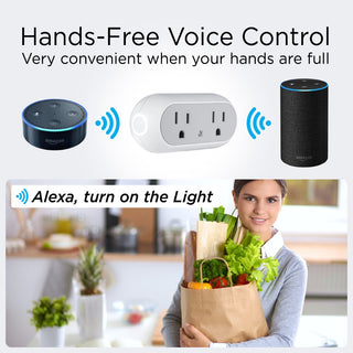 Smart Dual Plug - WiFi Remote App Control for Lights & Appliances; Compatible with Alexa and Google Home Assistant - JONATHAN Y