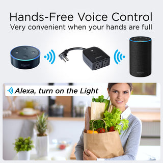 Outdoor Smart Dual Plug - WiFi Remote App Control for Outdoor Lights & Holiday Decor; Compatible with Alexa and Google Home Assistant - JONATHAN Y
