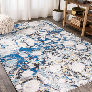 Pebble Marbled Abstract Area Rug - JONATHAN Y