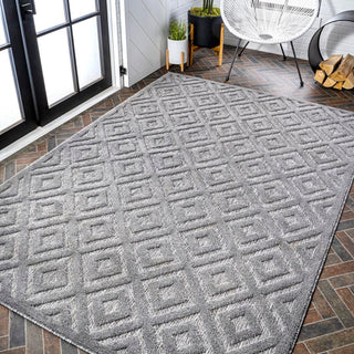 Portmany Neutral Diamond Trellis Indoor/outdoor Area Rug - JONATHAN Y