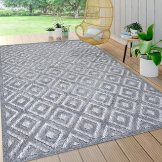 Portmany Neutral Diamond Trellis Indoor/outdoor Area Rug - JONATHAN Y