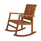 Ned Modern Chevron-Back 300-Lbs Support Acacia Wood Patio Outdoor Rocking Chair