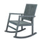 Ned Modern Chevron-Back 300-Lbs Support Acacia Wood Patio Outdoor Rocking Chair