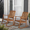 Perry Classic Slat-Back 300-Lbs Support Acacia Wood Patio Outdoor Rocking Chair