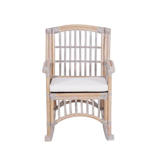 Swayze Bohemian Farmhouse Woven Rattan/Wood Rocking Chair - JONATHAN Y