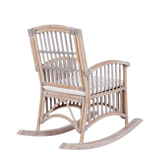 Swayze Bohemian Farmhouse Woven Rattan/Wood Rocking Chair - JONATHAN Y
