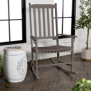 Seagrove Farmhouse Classic Slat-Back 350-LBS Support Acacia Wood Outdoor Rocking Chair - JONATHAN Y