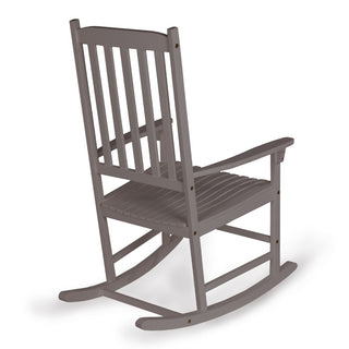 Seagrove Farmhouse Classic Slat-Back 350-LBS Support Acacia Wood Outdoor Rocking Chair - JONATHAN Y