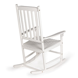 Seagrove Farmhouse Classic Slat-Back 350-LBS Support Acacia Wood Outdoor Rocking Chair - JONATHAN Y