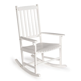 Seagrove Farmhouse Classic Slat-Back 350-LBS Support Acacia Wood Outdoor Rocking Chair - JONATHAN Y