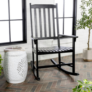 Seagrove Farmhouse Classic Slat-Back 350-LBS Support Acacia Wood Outdoor Rocking Chair - JONATHAN Y