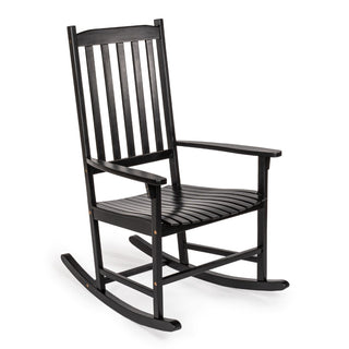 Seagrove Farmhouse Classic Slat-Back 350-LBS Support Acacia Wood Outdoor Rocking Chair - JONATHAN Y