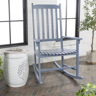 Seagrove Farmhouse Classic Slat-Back 350-LBS Support Acacia Wood Outdoor Rocking Chair - JONATHAN Y