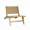 Parker Mid-Century Modern Woven Seagrass Wood Armless Lounge Chair