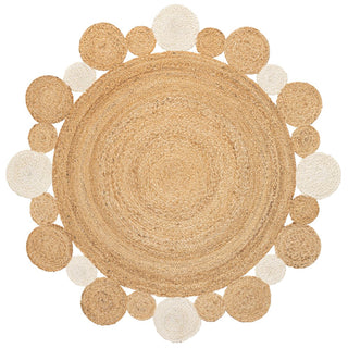 Ayana Two-tone Jute Hippy Circle Area Rug - JONATHAN Y