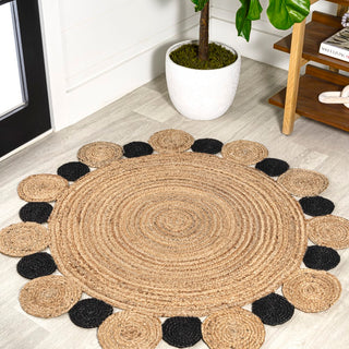 Ayana Two-tone Jute Hippy Circle Area Rug - JONATHAN Y