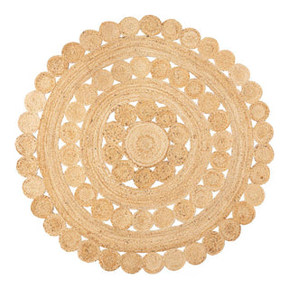 Daisy Hippy Jute Medallion Circle Area Rug - JONATHAN Y