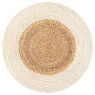 Oceana Two-tone Boho Jute Circle Area Rug - JONATHAN Y