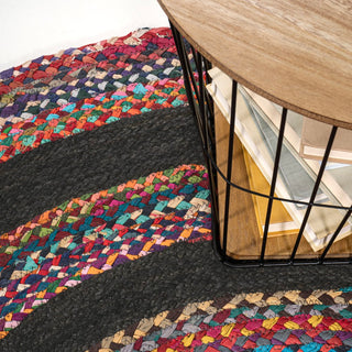 Abyss Braided Bohemian Coastal Round Jute Area Rug - JONATHAN Y
