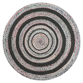 Abyss Braided Bohemian Coastal Round Jute Area Rug - JONATHAN Y