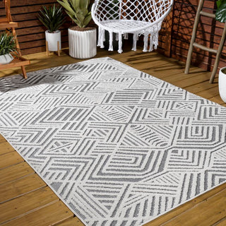 Jordan High-low Pile Art Deco Geometric Indoor/outdoor Area Rug - JONATHAN Y