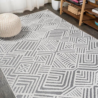 Jordan High-low Pile Art Deco Geometric Indoor/outdoor Area Rug - JONATHAN Y