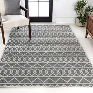Aylan High-low Pile Knotted Trellis Geometric Indoor/outdoor Area Rug - JONATHAN Y