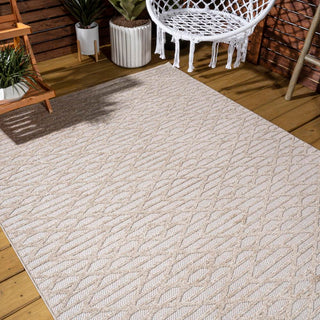 Ararat High-low Pile Moroccan Diamond Modern Indoor/outdoor Area Rug - JONATHAN Y