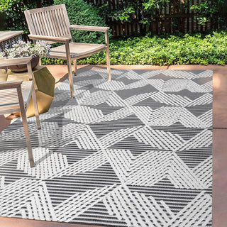 Jazz High-low Pile Art Deco Geometric Indoor/outdoor Area Rug - JONATHAN Y