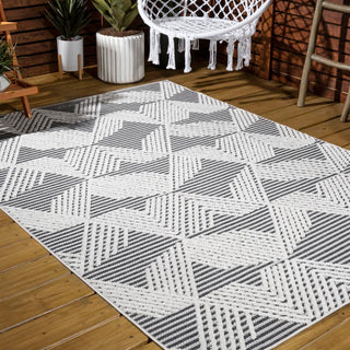 Jazz High-low Pile Art Deco Geometric Indoor/outdoor Area Rug - JONATHAN Y