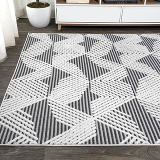 Jazz High-low Pile Art Deco Geometric Indoor/outdoor Area Rug - JONATHAN Y